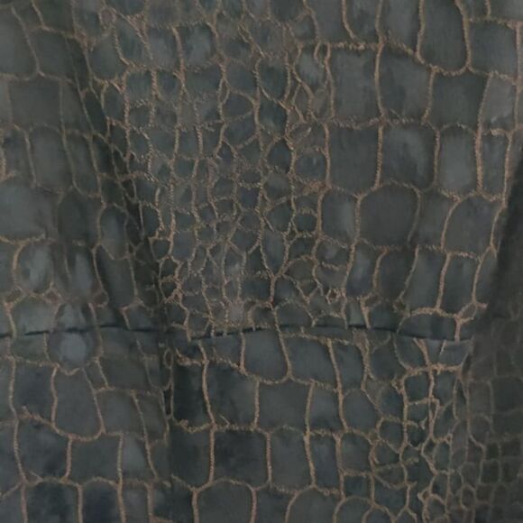 Cache Luxe Black Croc-Embossed Midi Dress Size 4 - Picture 9 of 11